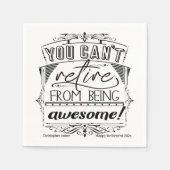 退職パーソナライズされた引用文ブラックタイポグラフィ スタンダードカクテルナプキン (正面)