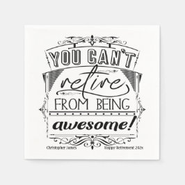 退職パーソナライズされた引用文ブラックタイポグラフィ スタンダードカクテルナプキン