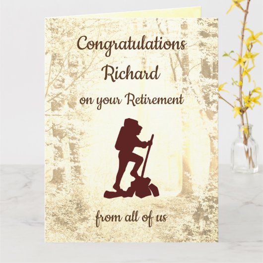 退職パーソナライズされた後の挨拶 カード (黄色い花)