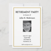 退職パーティの招待状とカスタム写真付き 招待状 (正面)