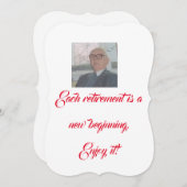 退職パーティの招待状の個人写真 (正面/裏面)