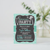 退職パーティの招待状オンアクアパターン インビテーションポストカード (スタンド正面)
