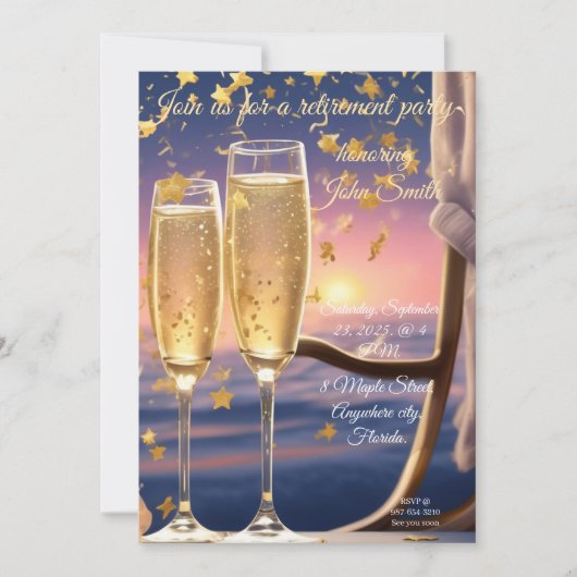 退職パーティの招待状カード 招待状 (正面)