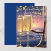 退職パーティの招待状カード 招待状 (正面/裏面)