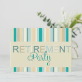 退職パーティの招待状ストライプ 招待状 (スタンド正面)