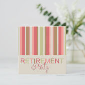 退職パーティの招待状ストライプ 招待状 (スタンド正面)