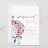 退職パーティの招待状テンプレート（花あり） 招待状 (正面)