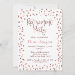 退職パーティの招待状バラ金ゴールド紙吹雪 招待状