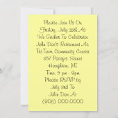 退職パーティの招待状ヴィンテージグリーントラクタ 招待状 (裏面)