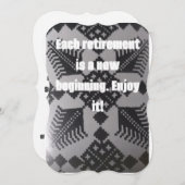 退職パーティの招待状白黒 (正面/裏面)