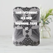 退職パーティの招待状白黒 (スタンド正面)