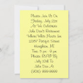 退職パーティの招待状金ゴールド懐中時計 招待状 (裏面)