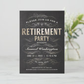 退職パーティの招待状金箔のスクロール 招待状 (スタンド正面)