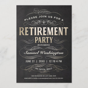 退職パーティの招待状金箔のスクロール 招待状