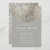 退職パーティの招待状金箔 招待状 (正面/裏面)