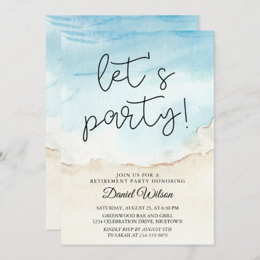 退職パーティの招待状青海 招待状 (正面/裏面)