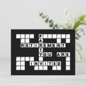 退職パーティの招待状 – クロスワードパズル 招待状 (スタンド正面)