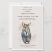 退職パーティの招待状 – ジャック付きマウス 招待状 (正面)