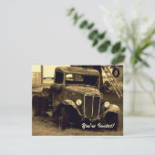 退職パーティの招待状-セピアファームトラック 招待状 (スタンド正面)