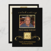 退職パーティの招待状-フォトフォーマル招待状 招待状 (正面/裏面)