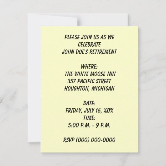 退職パーティの招待状~ミスティ夕べ列車! 招待状 (裏面)