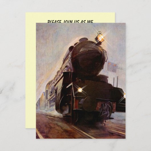 退職パーティの招待状~ミスティ夕べ列車! 招待状 (正面/裏面)