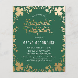 退職パーティの招待状、ヴィンテージクローバー招待状 チラシ