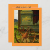 退職パーティの招待状-ヴィンテージグリーントラクタ 招待状 (正面/裏面)