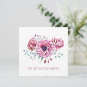 退職パーティの招待状:ヴィンテージバラ 招待状 (スタンド正面)