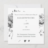 退職パーティの招待状:ヴィンテージバラ 招待状 (裏面)