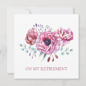 退職パーティの招待状:ヴィンテージバラ 招待状 (正面)