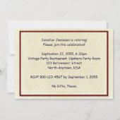 退職パーティの招待状、ヴィンテージ交換機 招待状 (裏面)