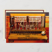 退職パーティの招待状、ヴィンテージ交換機 招待状 (正面/裏面)