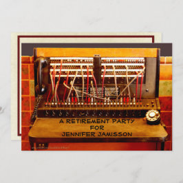 退職パーティの招待状、ヴィンテージ交換機 招待状