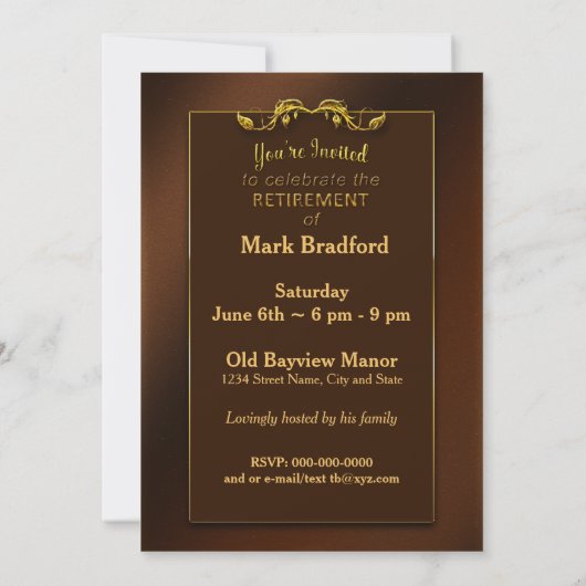 退職パーティの招待状 – 写真/名前の挿入 招待状 (裏面)