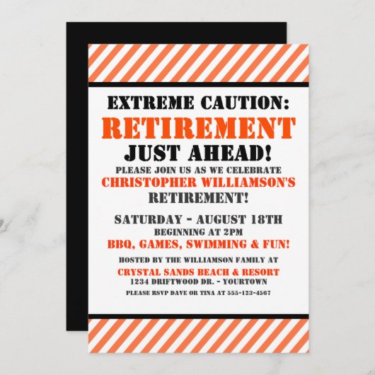 退職パーティの招待状 招待状 (正面/裏面)