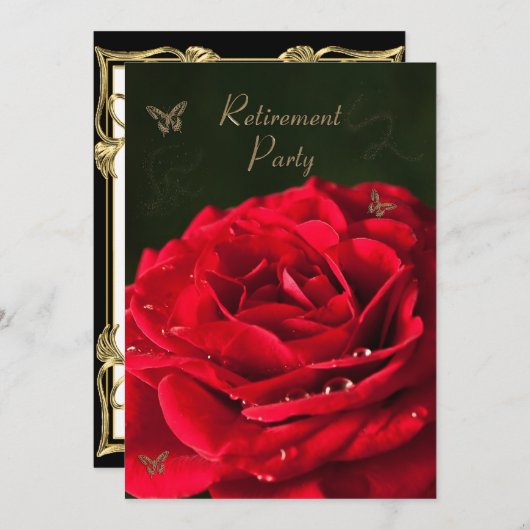 退職パーティの招待状 招待状 (正面/裏面)