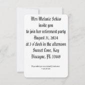 退職パーティの招待状 招待状 (裏面)