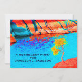 退職パーティの招待状、横カラフル面図 招待状 (正面)