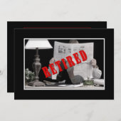 退職パーティの招待状 – 理想的なビジネスパーソ 招待状 (正面/裏面)