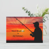 退職パーティの招待状-魚釣りサンセット 招待状 (スタンド正面)