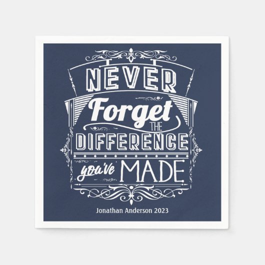 退職パーティーあり忘れなし スタンダードカクテルナプキン (正面)