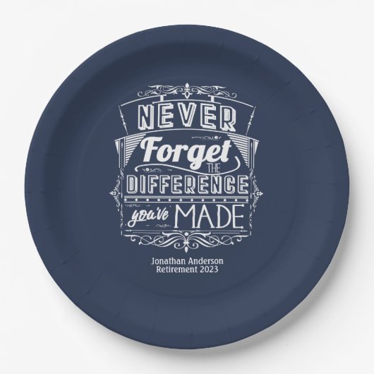 退職パーティーあり忘れなし ペーパープレート (正面)