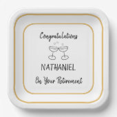 退職パーティーおめでとうカスタム広場 ペーパープレート (正面)