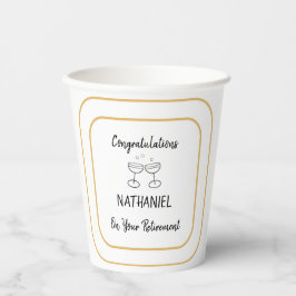 退職パーティーおめでとうパーソナライズされた 紙コップ