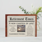 退職パーティーおもしろい新聞招待状 招待状 (スタンド正面)