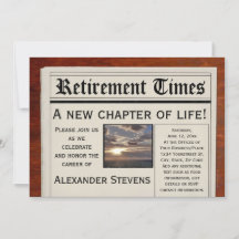 退職パーティーおもしろい新聞招待状