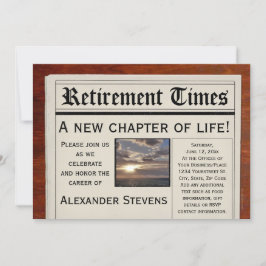 退職パーティーおもしろい新聞招待状 招待状