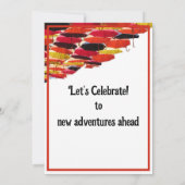 退職パーティーおもしろい飛んでいる傘 招待状 (裏面)