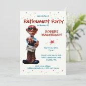 退職パーティーお祝いコンおもしろいピュータギーク 招待状 (スタンド正面)